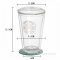 Double Wall Glass Cup With Lid